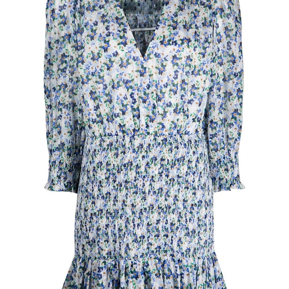Veronica Beard Women's Cobalt multi Darrah Smocked Floral Mini Dress, 0 $495